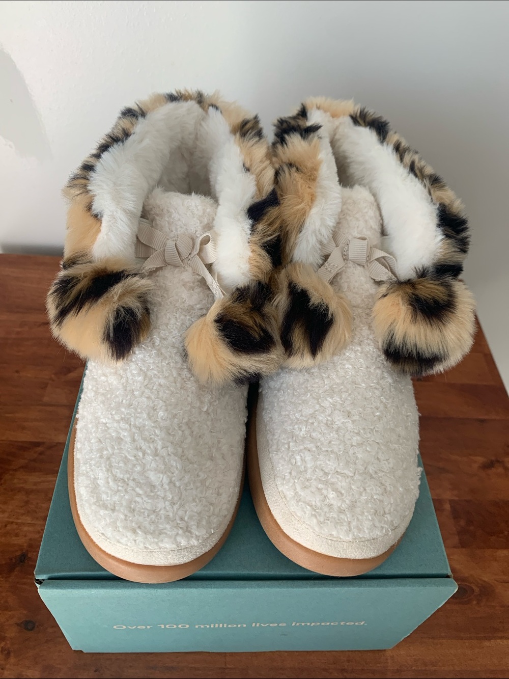 Toms Women’s White Celeste Ankle Boots With Faux Fur